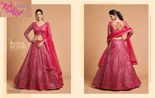7310 Hot Pink Neo Romantic Vol-2 Zeel Soft Net Lehenga Choli