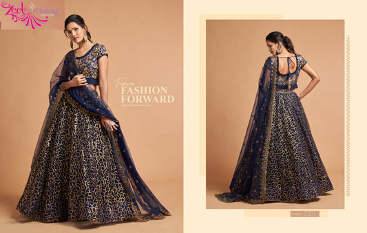 7311 Navy Blue Neo Romantic Vol-2 Zeel Soft Net Lehenga Choli