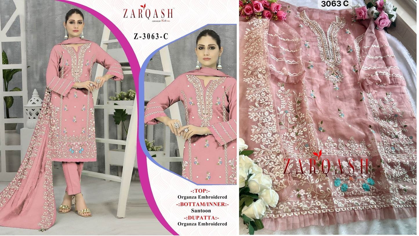 Z-3063C Zarqash Pakistani Salwar Suits