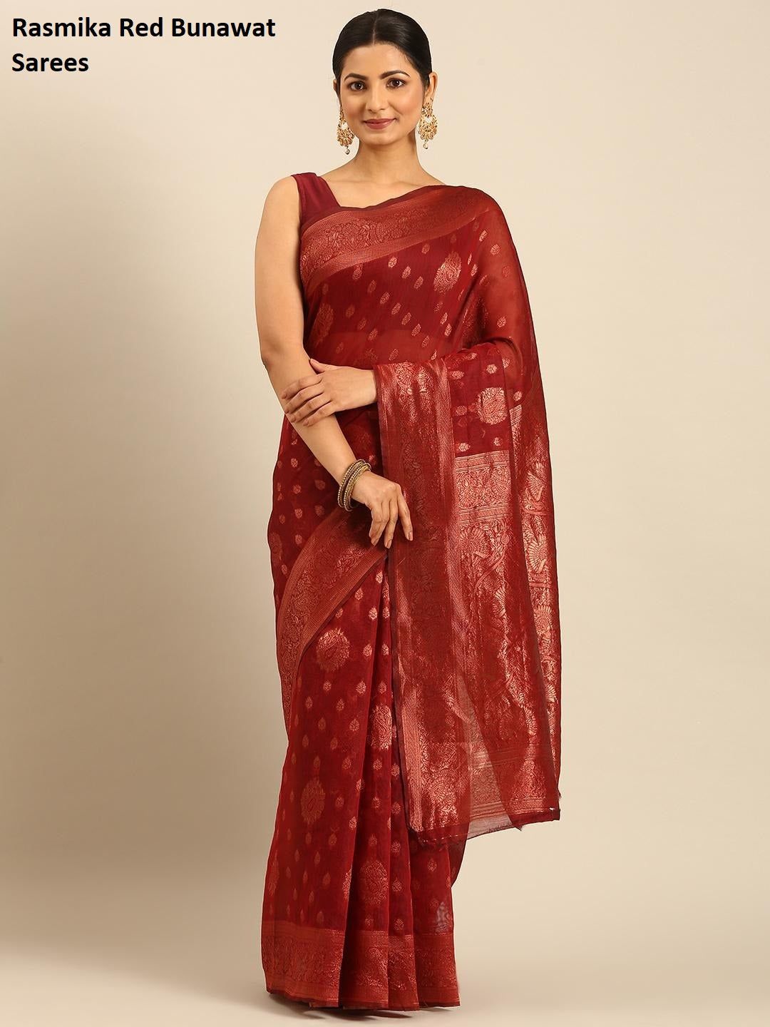 Rasmika Red Bunawat Sarees
