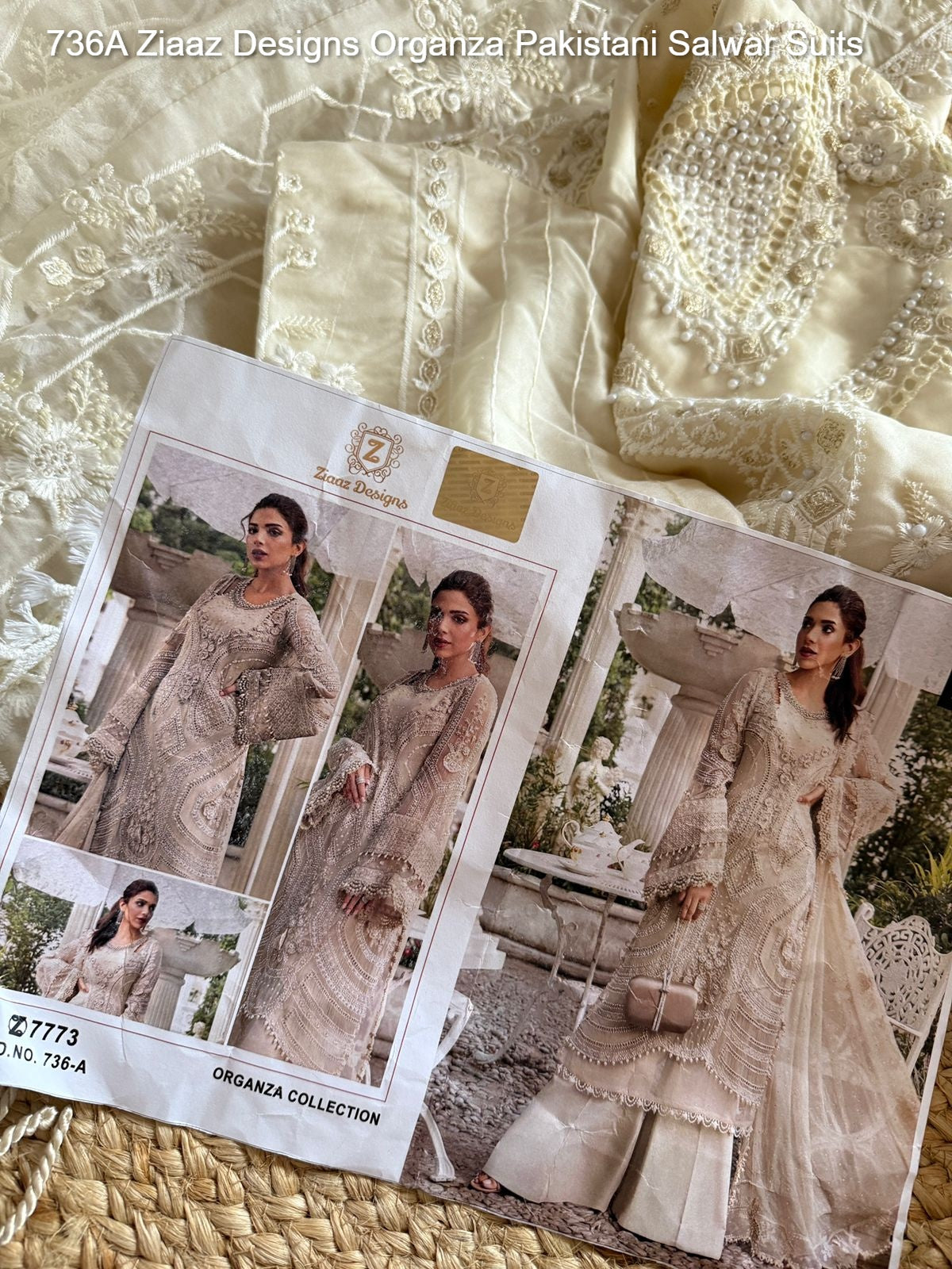 736A Ziaaz Designs Organza Pakistani Salwar Suits