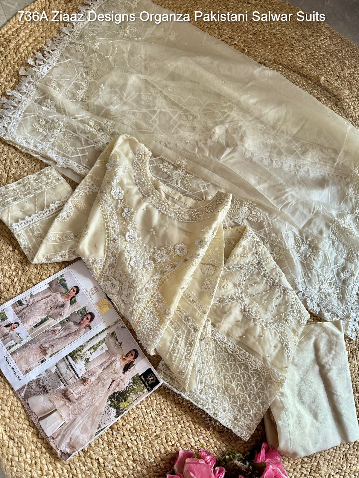 736A Ziaaz Designs Organza Pakistani Salwar Suits