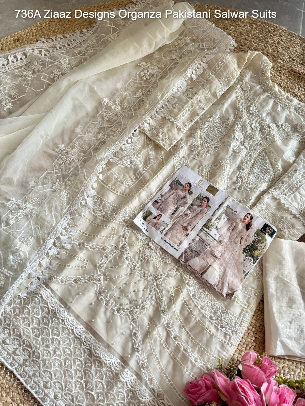 736A Ziaaz Designs Organza Pakistani Salwar Suits