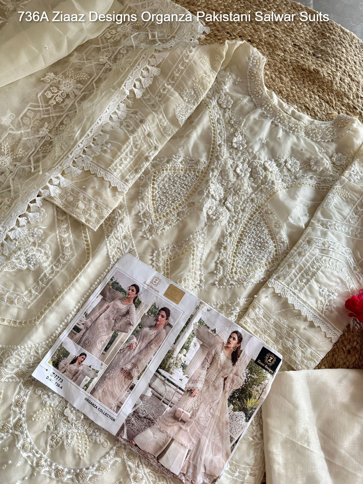 736A Ziaaz Designs Organza Pakistani Salwar Suits