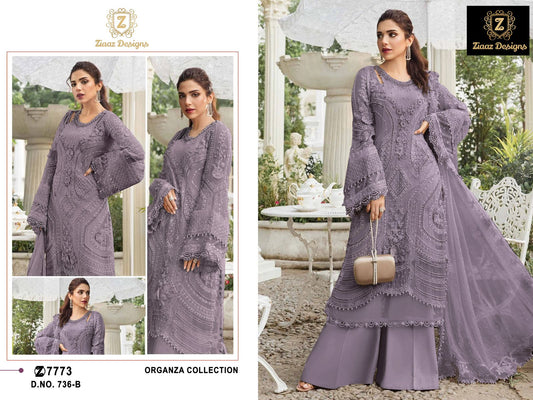 736B Ziaaz Designs Moti Lace Pakistani Salwar Suits