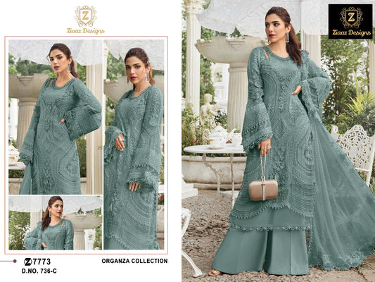 736C Ziaaz Designs Moti Lace Pakistani Salwar Suits