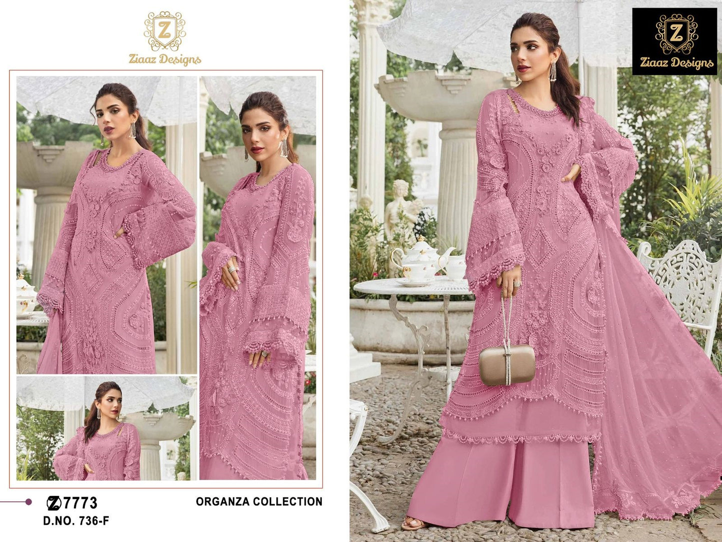 736F Ziaaz Designs Handwork Pakistani Salwar Suits