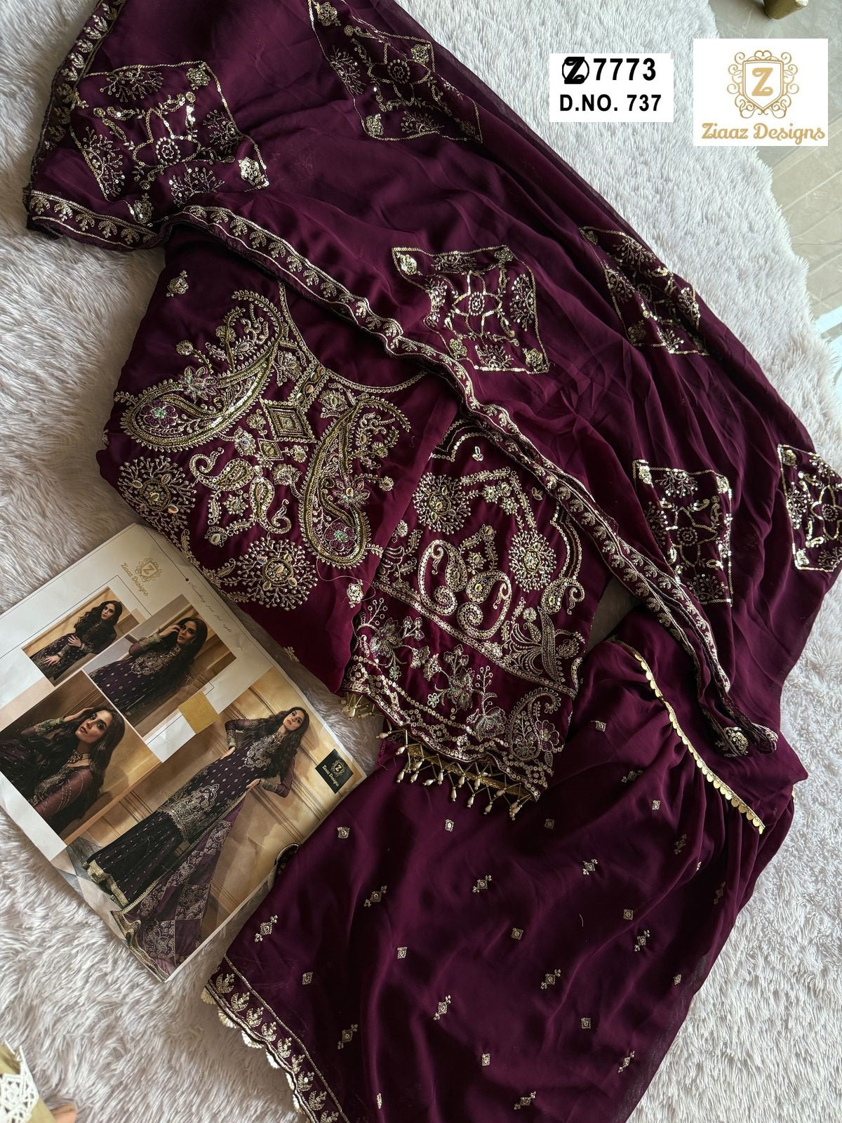 737 Ziaaz Designs Gharara Pakistani Salwar Suits