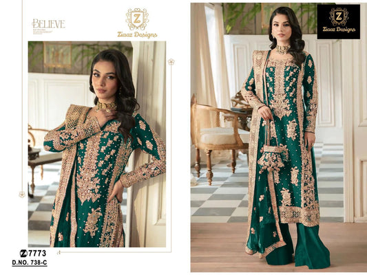 738C Ziaaz Designs Georgette Pakistani Salwar Suits