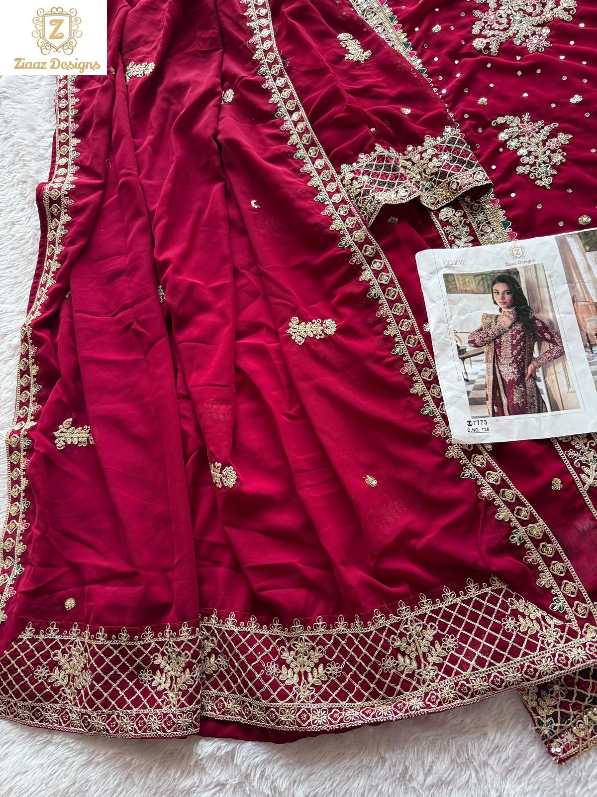 738 Ziaaz Designs Handwork Pakistani Salwar Suits