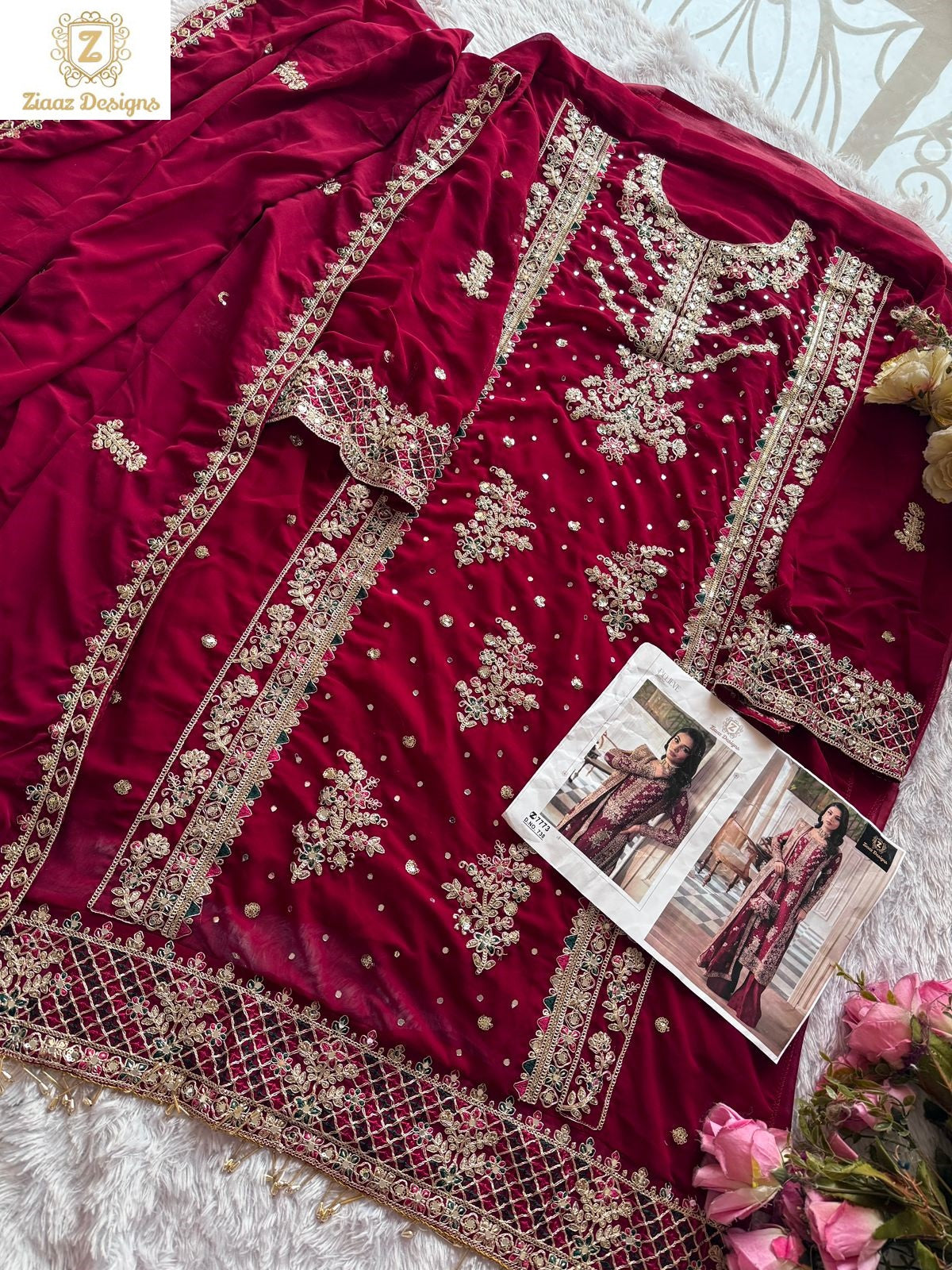 738 Ziaaz Designs Handwork Pakistani Salwar Suits