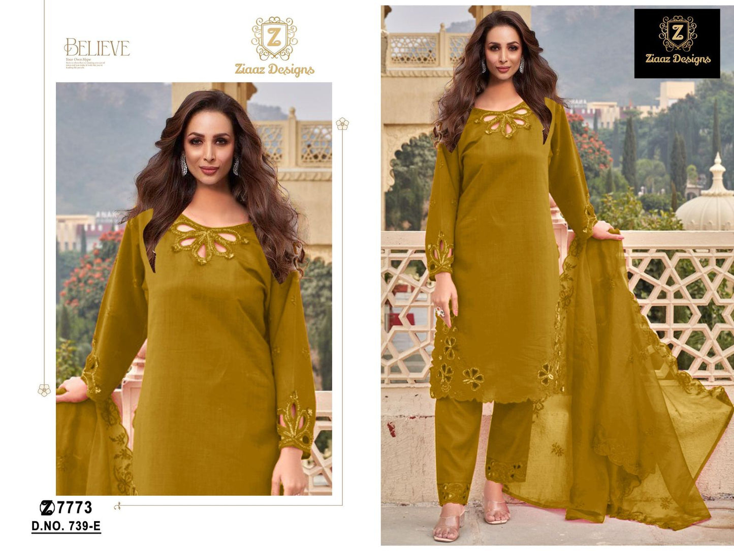 739E Ziaaz Designs Patch Pakistani Salwar Suits