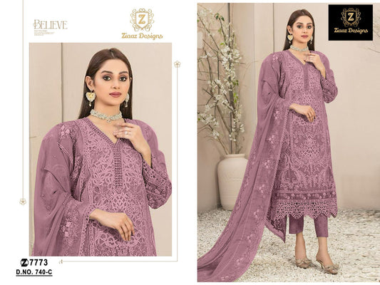 740C Ziaaz Designs Moti Work Pakistani Salwar Suits