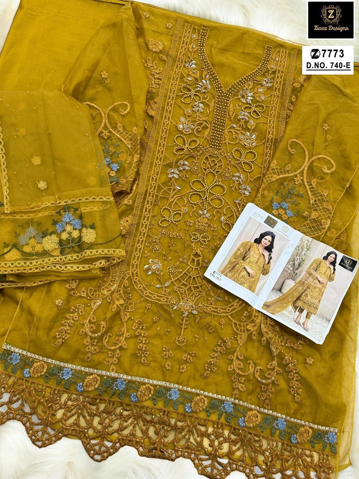 740E Ziaaz Designs Moti Work Pakistani Salwar Suits