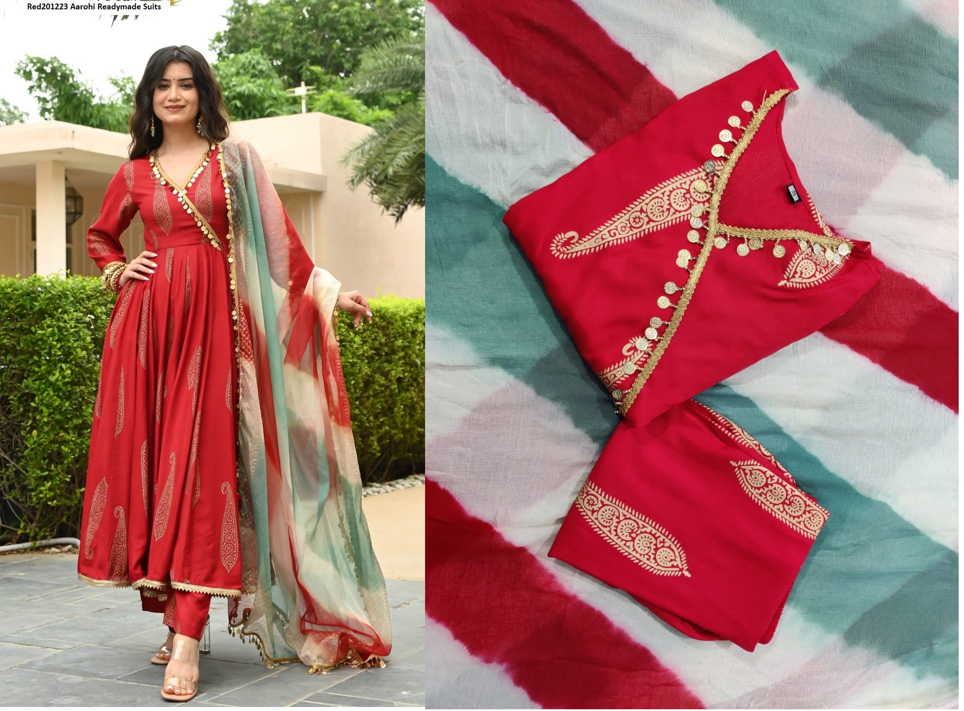 Red201223 Aarohi Readymade Suits