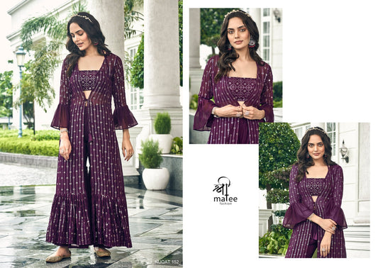 152 Nuqat Shree Matee Fashion Crop Top Plazzo Set