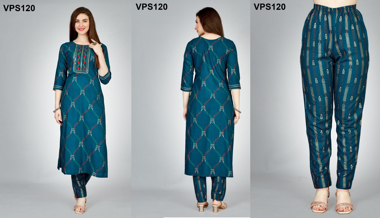 120 Aaradhya Vol 8 Fashion Berry Kurti Pant Set