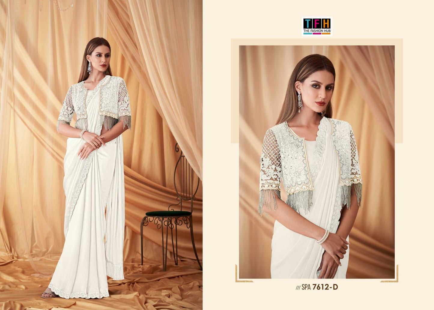 7612D Sparkle Tfh Sarees