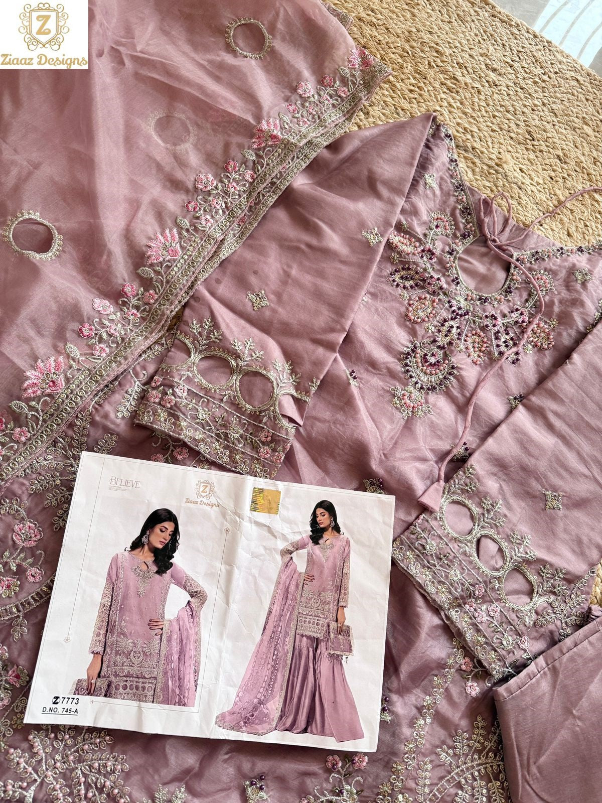 745A Ziaaz Designs Handwork Pakistani Salwar Suits