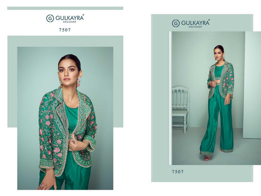7507 Mariyam Gulkayra Designer Real Chinon Indowestern Co Ord Set