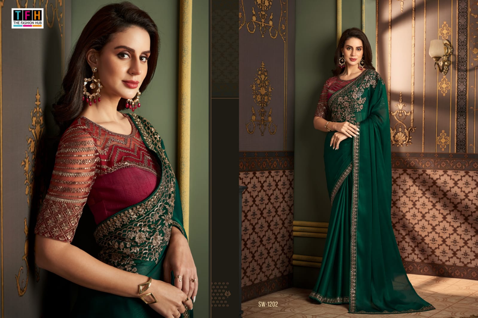 1202 Sandalwood Vol 12 Tfh Sarees