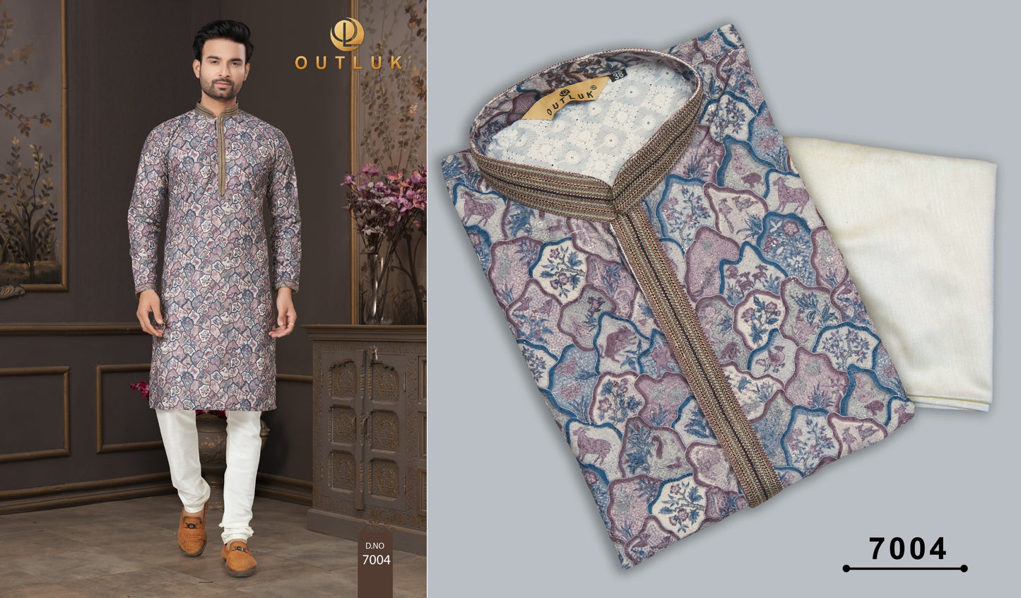 7004 Wedding Collection Vol 7 Outluk Mens Kurta Pyjama