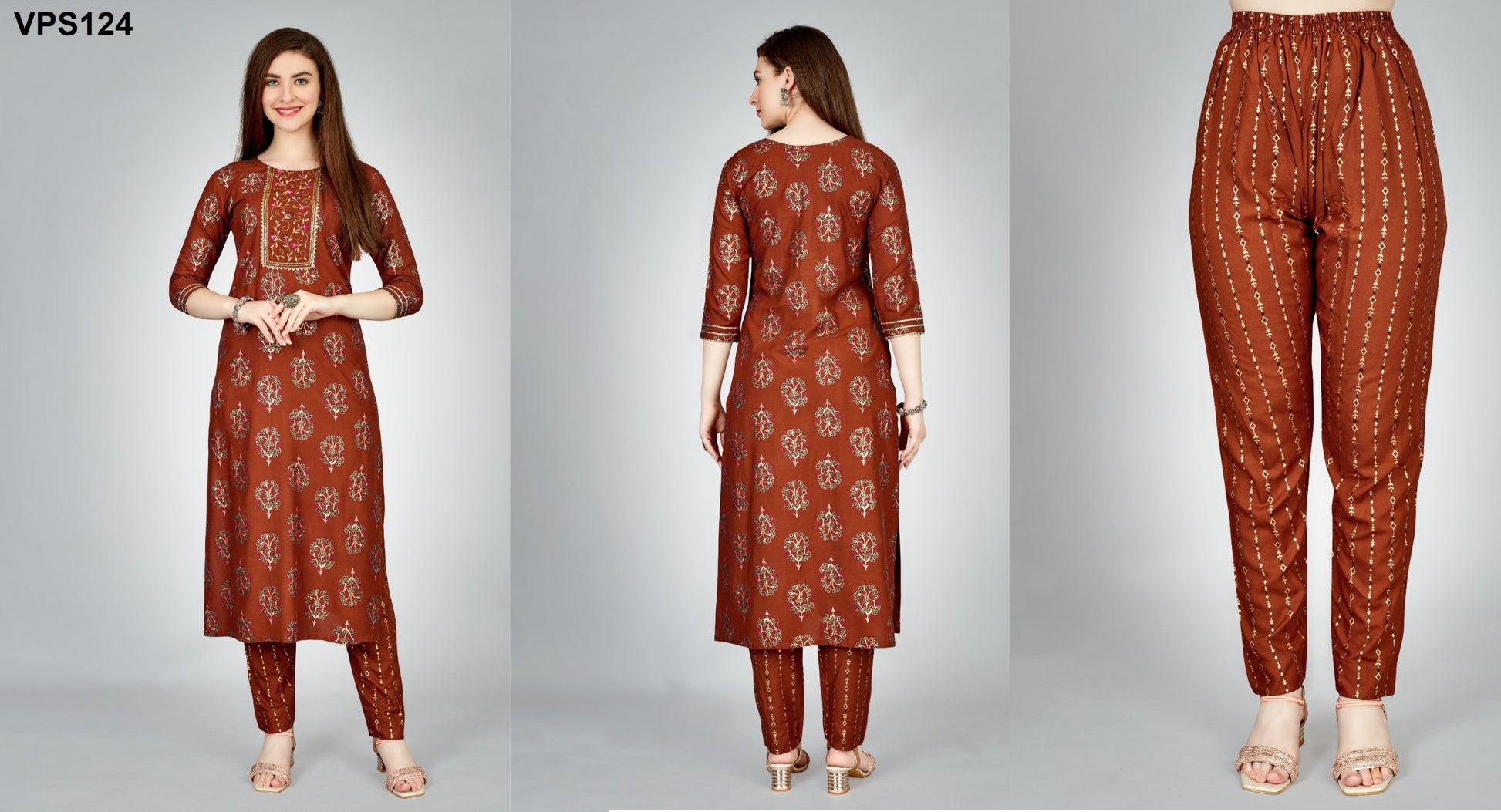 124 Aaradhya Vol 8 Fashion Berry Kurti Pant Set