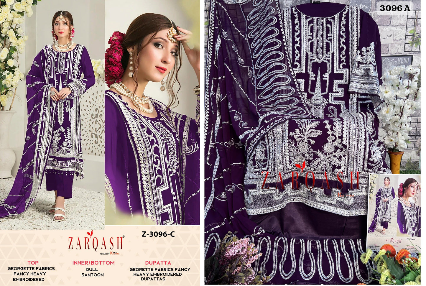 3096C Zarqash Pakistani Salwar Suits