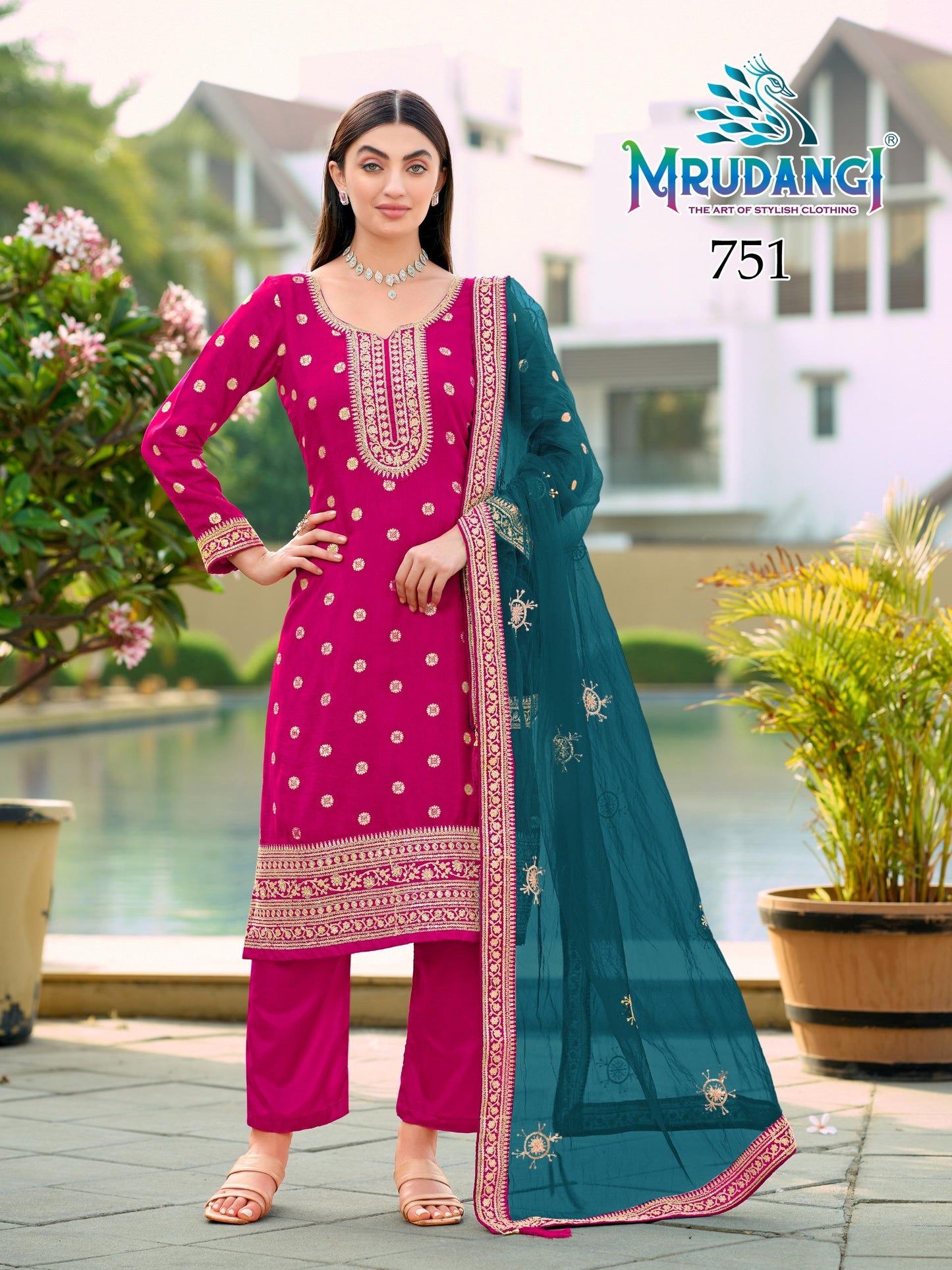 751 Rangoli Vol 1 Mrudangi Viscose Jacquard Readymade Suits