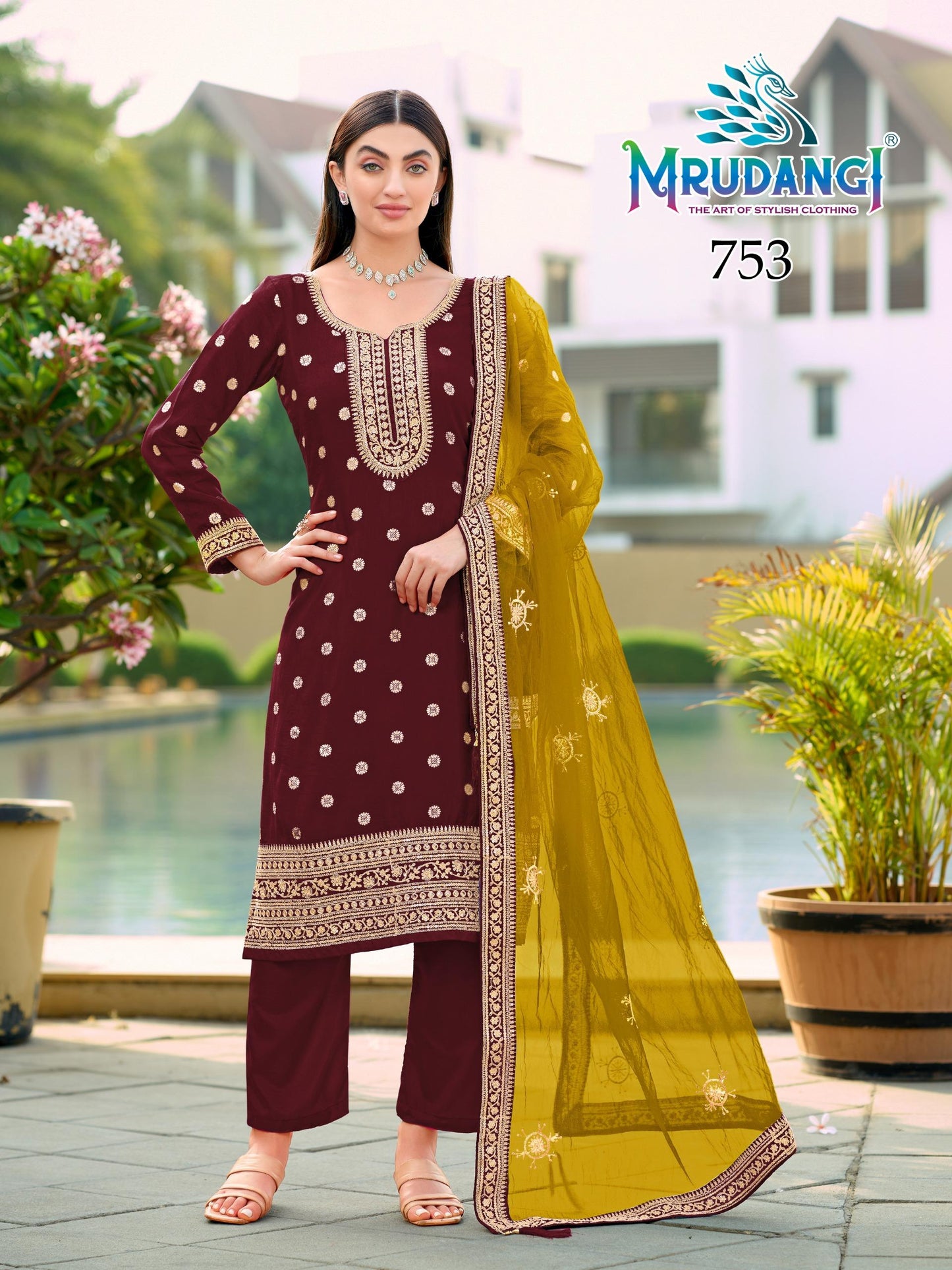 753 Rangoli Vol 1 Mrudangi Viscose Jacquard Readymade Suits