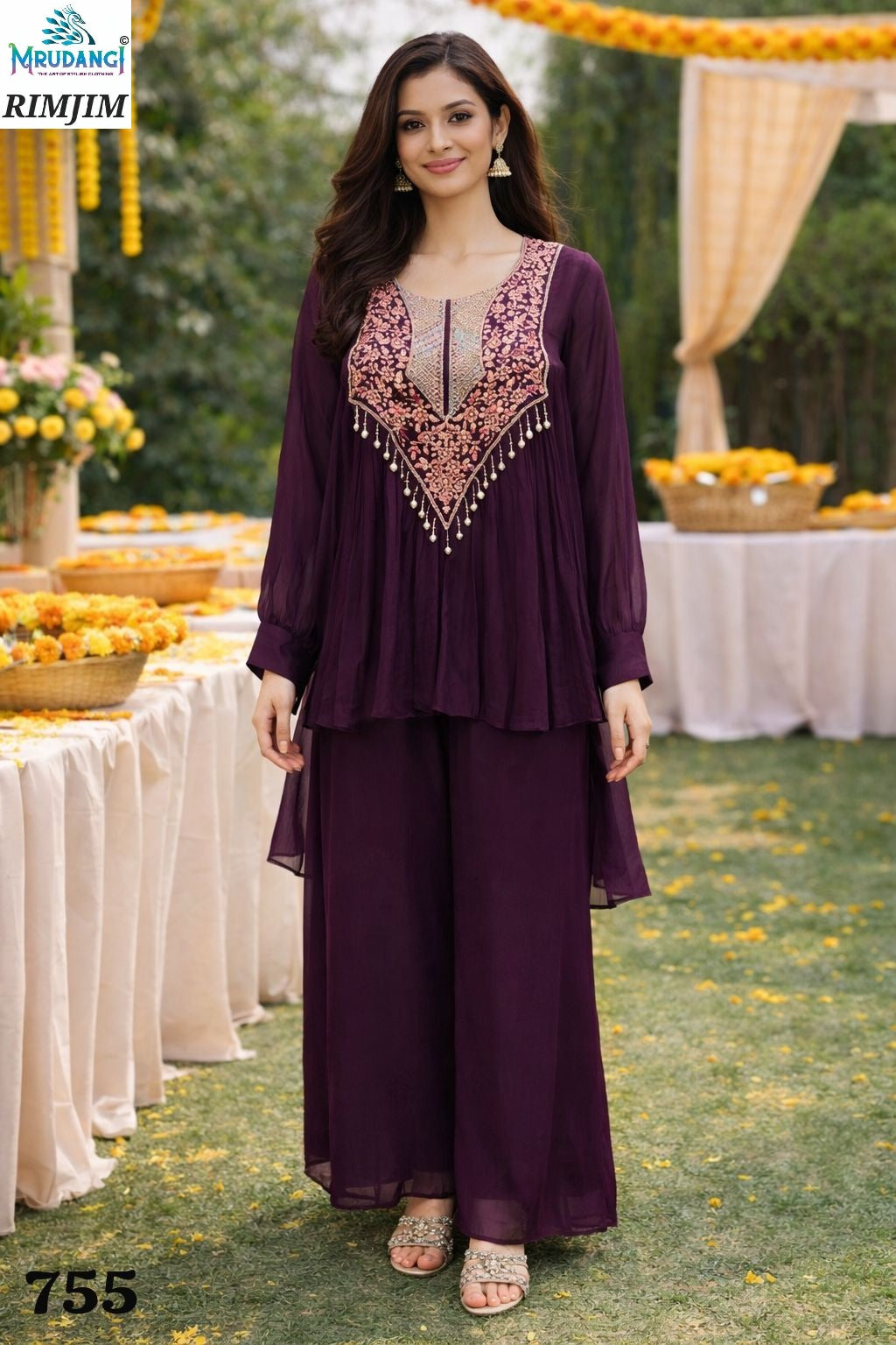 755 Rimjim Mrudangi Pure Viscose Kaftan Pant Set