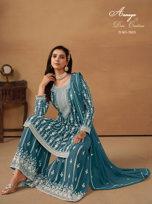 7603 Aanaya Vol 176 Dani Creation Sharara Pakistani Salwar Suits