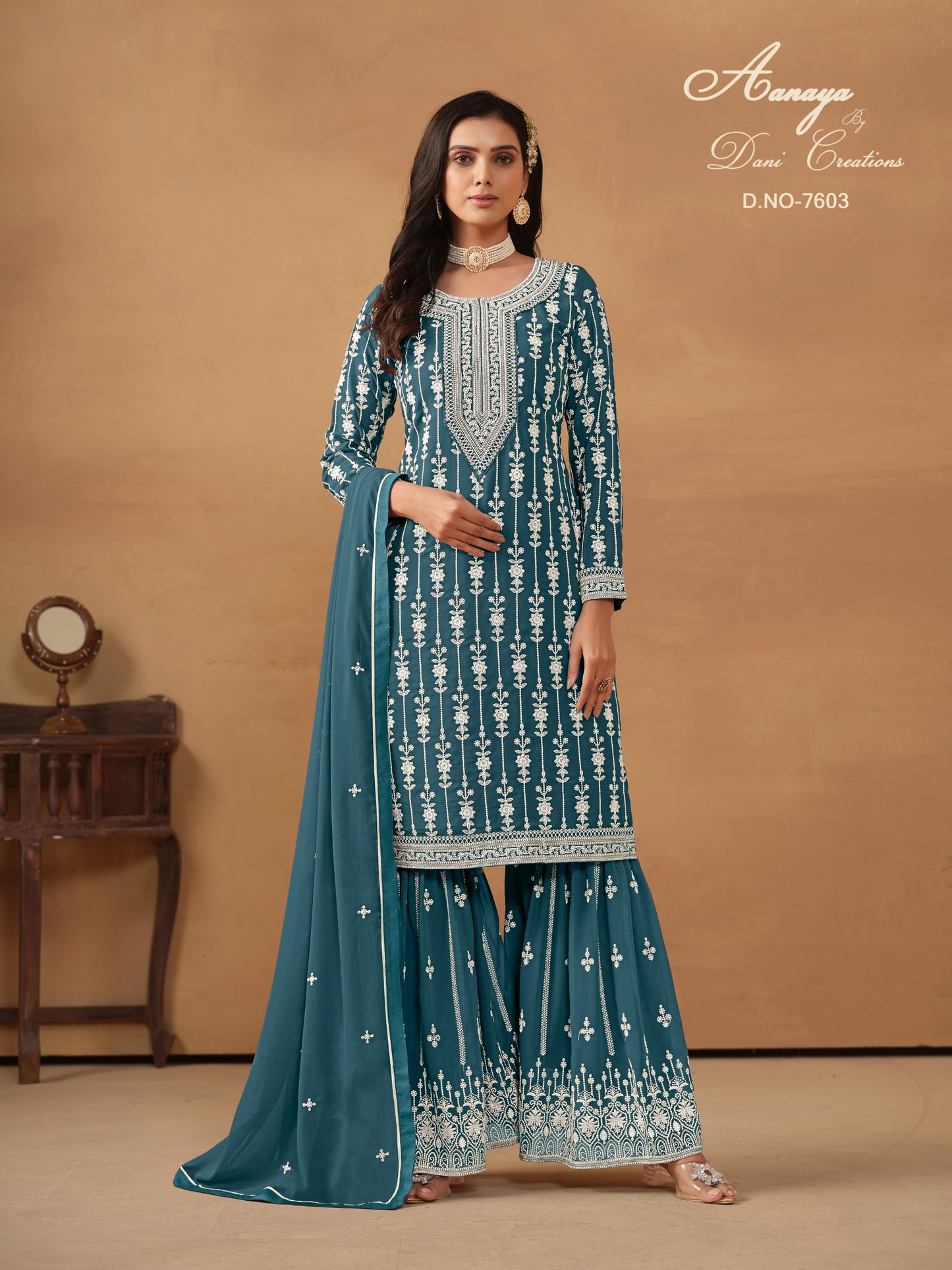 7603 Aanaya Vol 176 Dani Creation Sharara Pakistani Salwar Suits