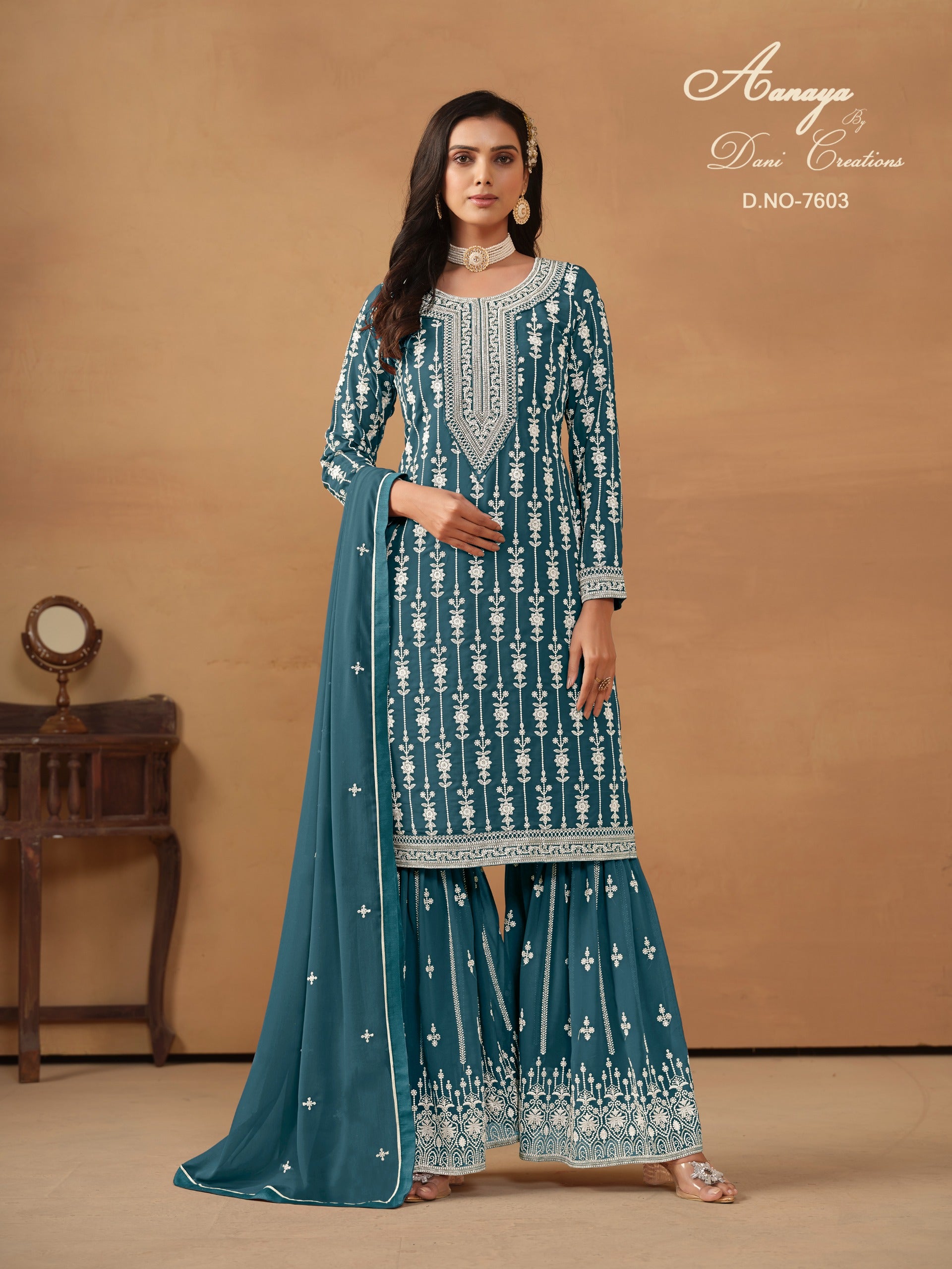 7603 Aanaya Vol 176 Dani Creation Sharara Pakistani Salwar Suits