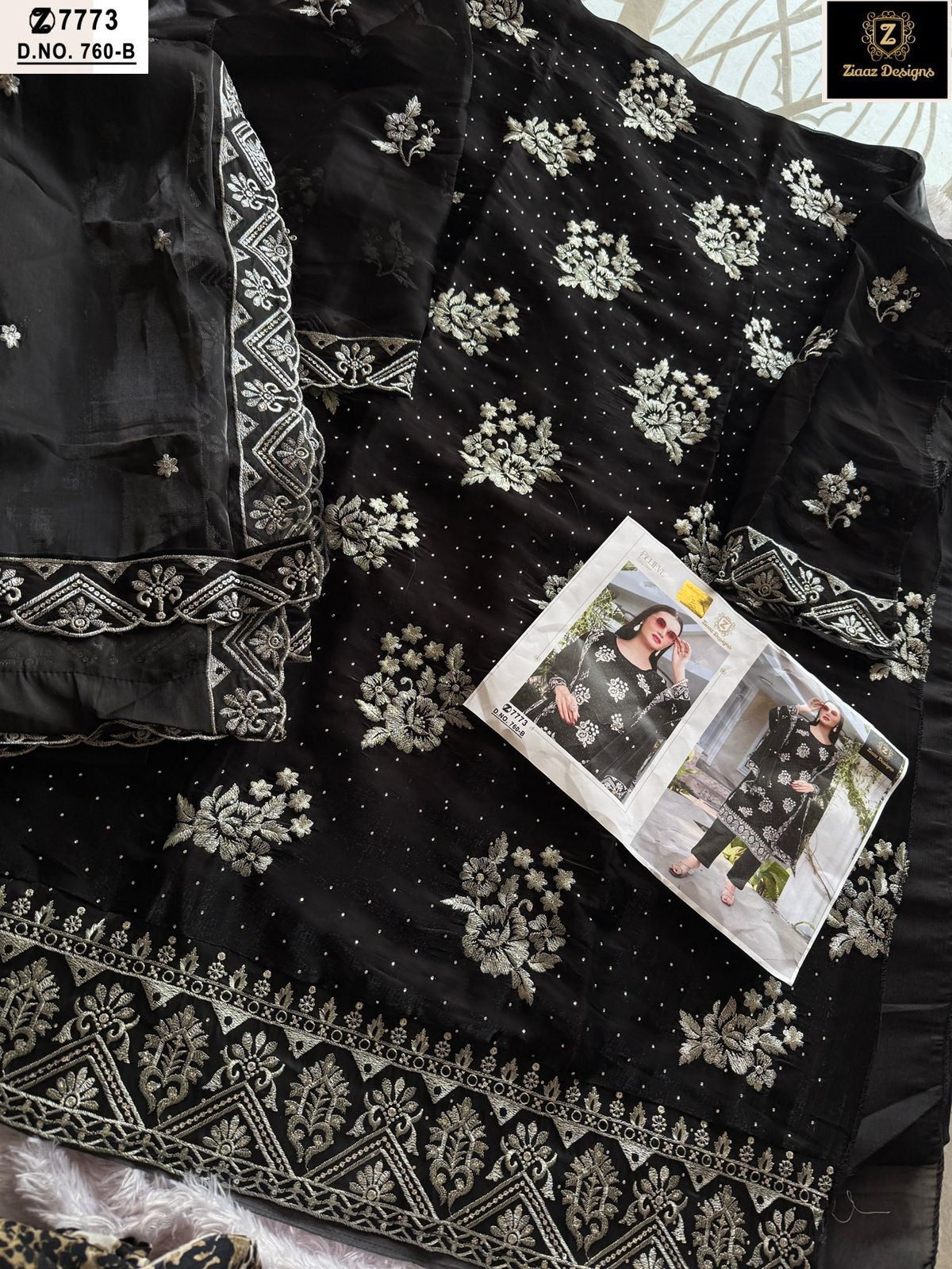 760B Ziaaz Designs Diamond Work Pakistani Salwar Suits