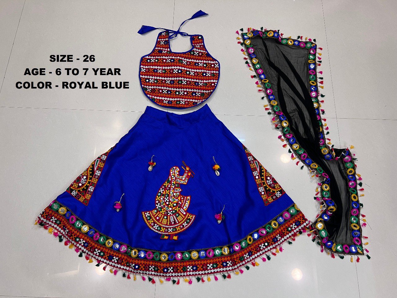 Navrangi1007 Royal Blue Navratri Garba Girls Chaniya Choli