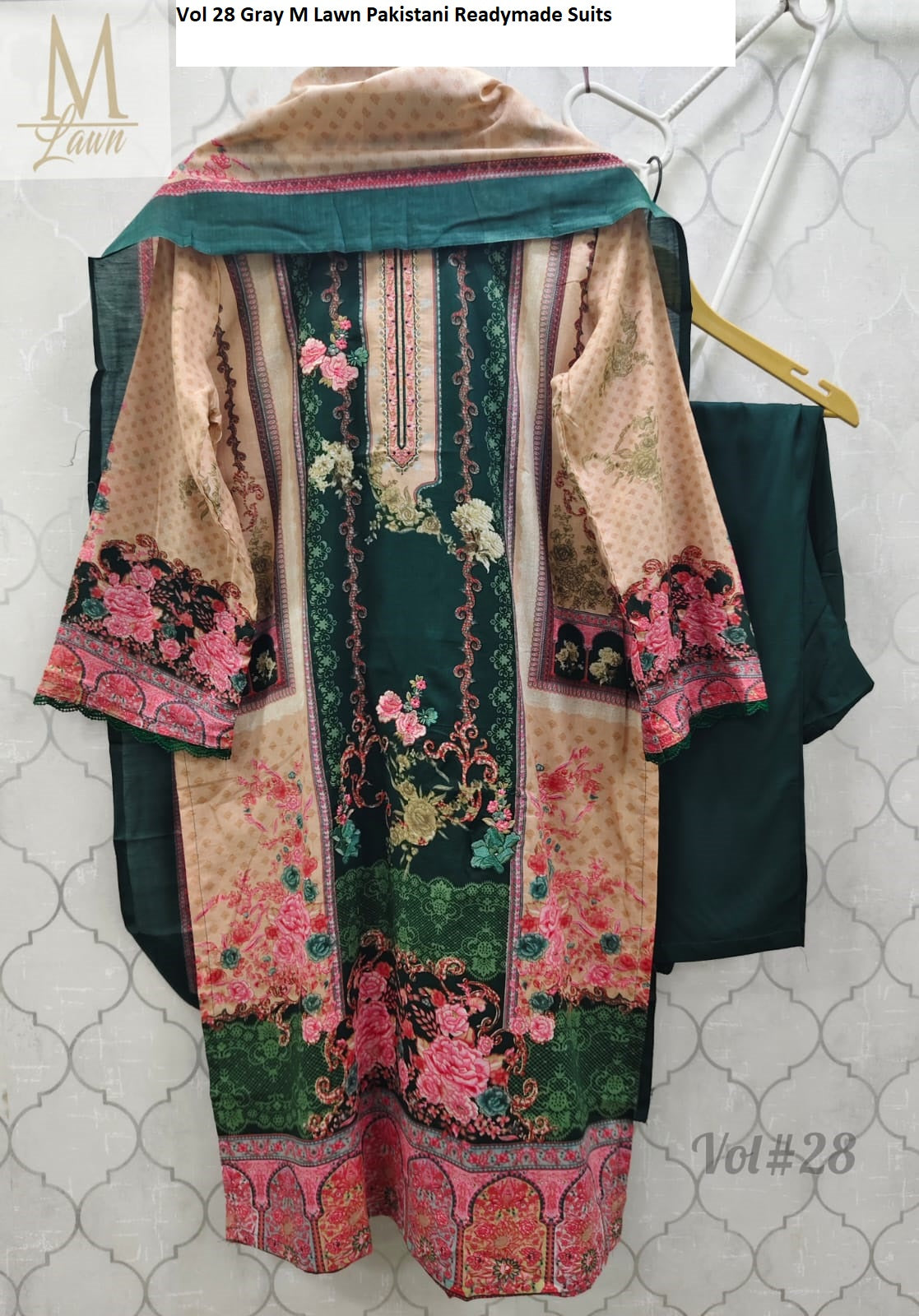 Vol 28 Gray M Lawn Pakistani Readymade Suits
