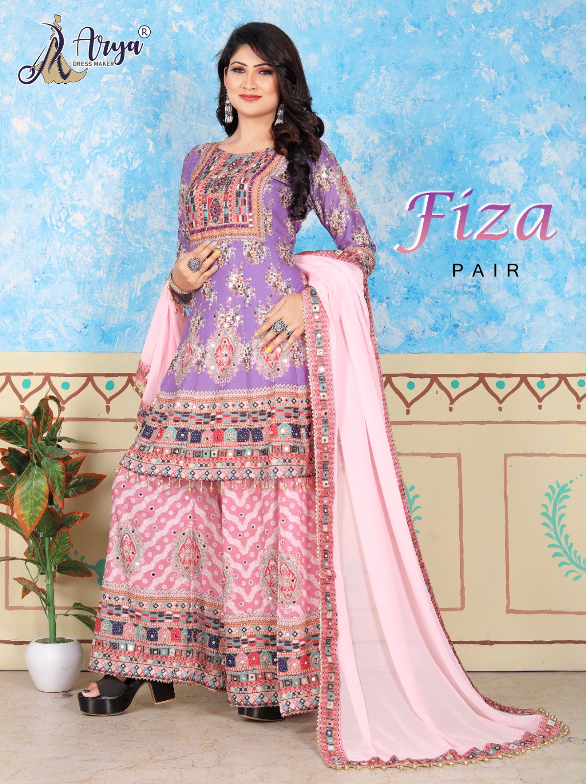 Fiza Pink Adm Readymade Suits