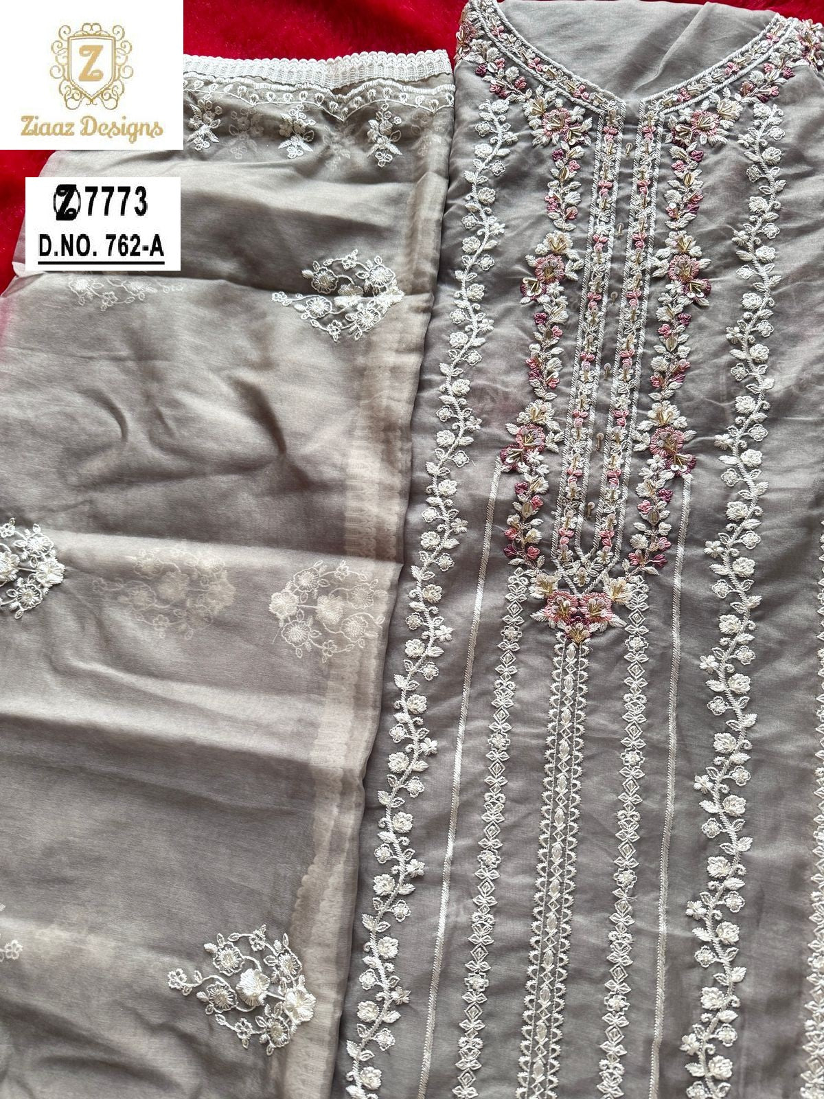 762-A Ziaaz Designs Organza Pakistani Salwar Suits