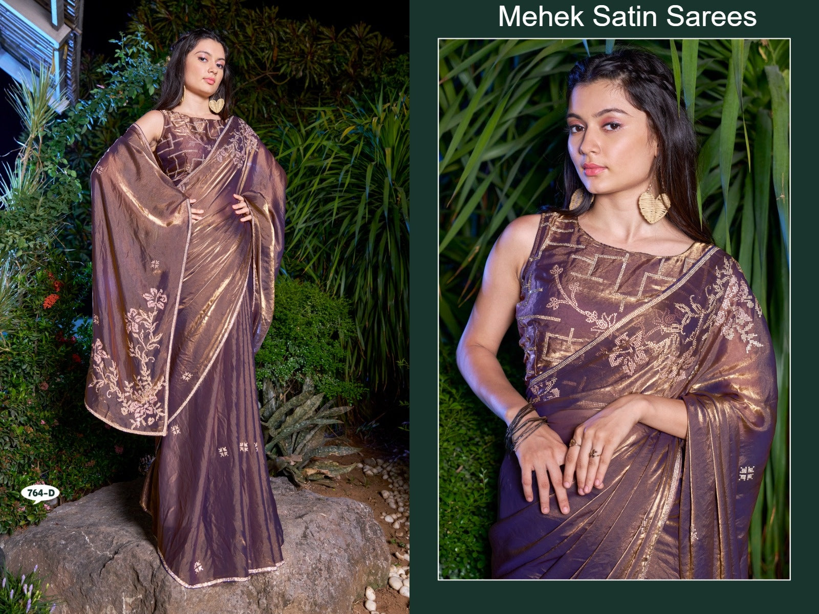 764D Mehek Satin Sarees