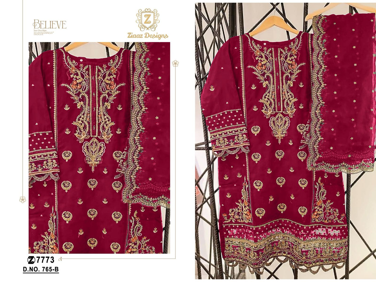 765B Ziaaz Designs Embroidery Pakistani Salwar Suits