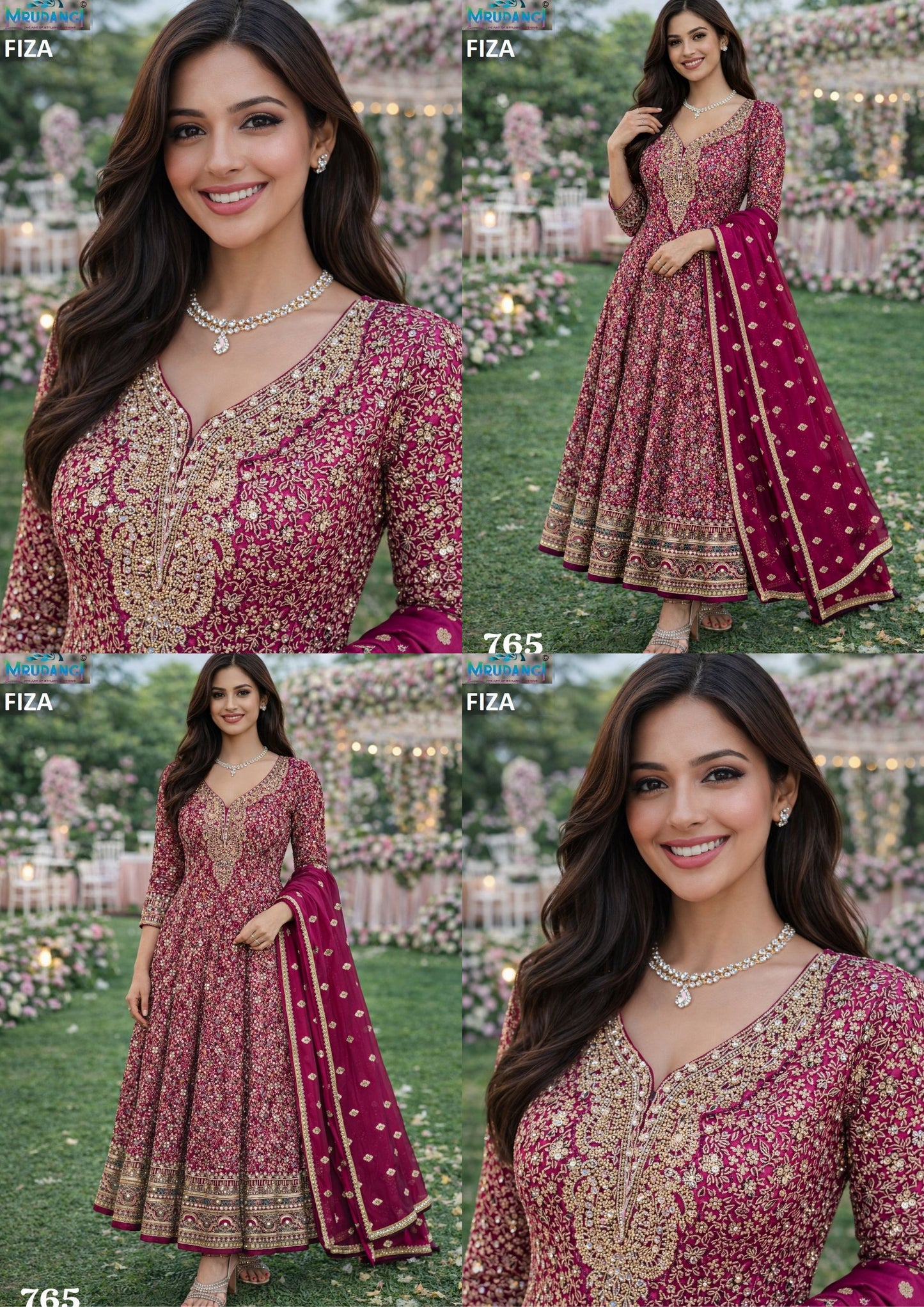 765 Fiza Mrudangi Premium Georgette Gown Dupatta Set