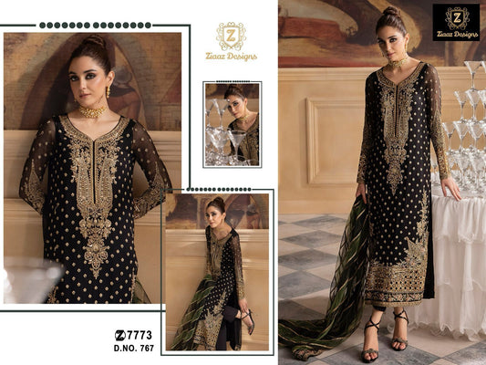 767 Ziaaz Designs Georgette Pakistani Salwar Suits