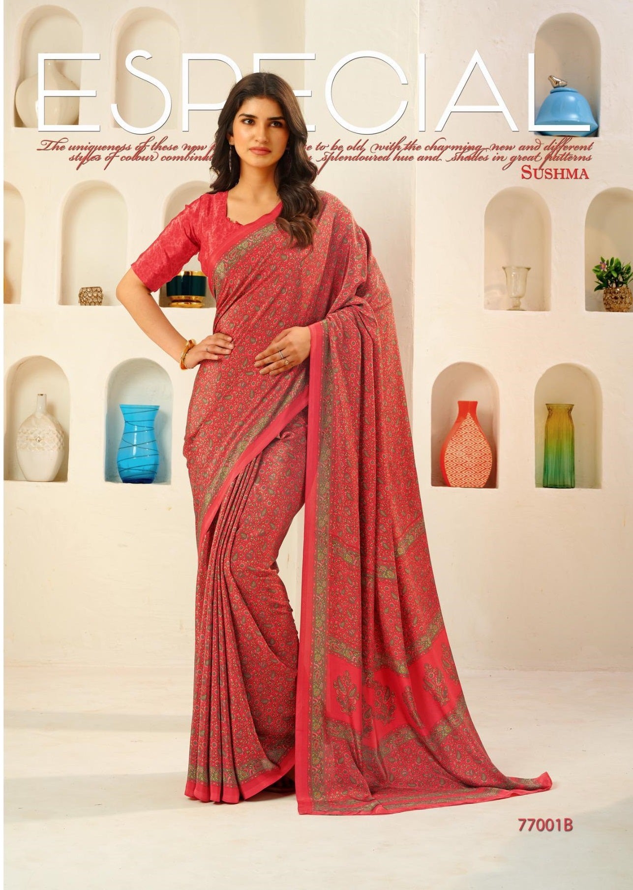 77001B Pristine Sushma Crape Sarees