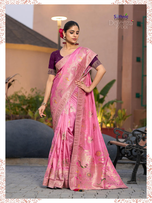 77001 Dolenza Sethnic Dola Silk Sarees