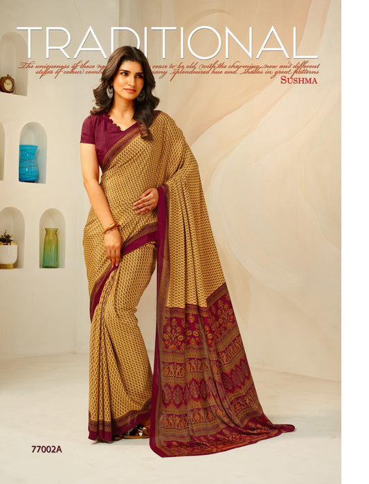 77002A Pristine Sushma Crape Sarees