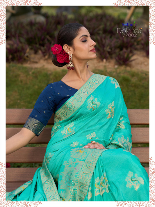 77002 Dolenza Sethnic Dola Silk Sarees