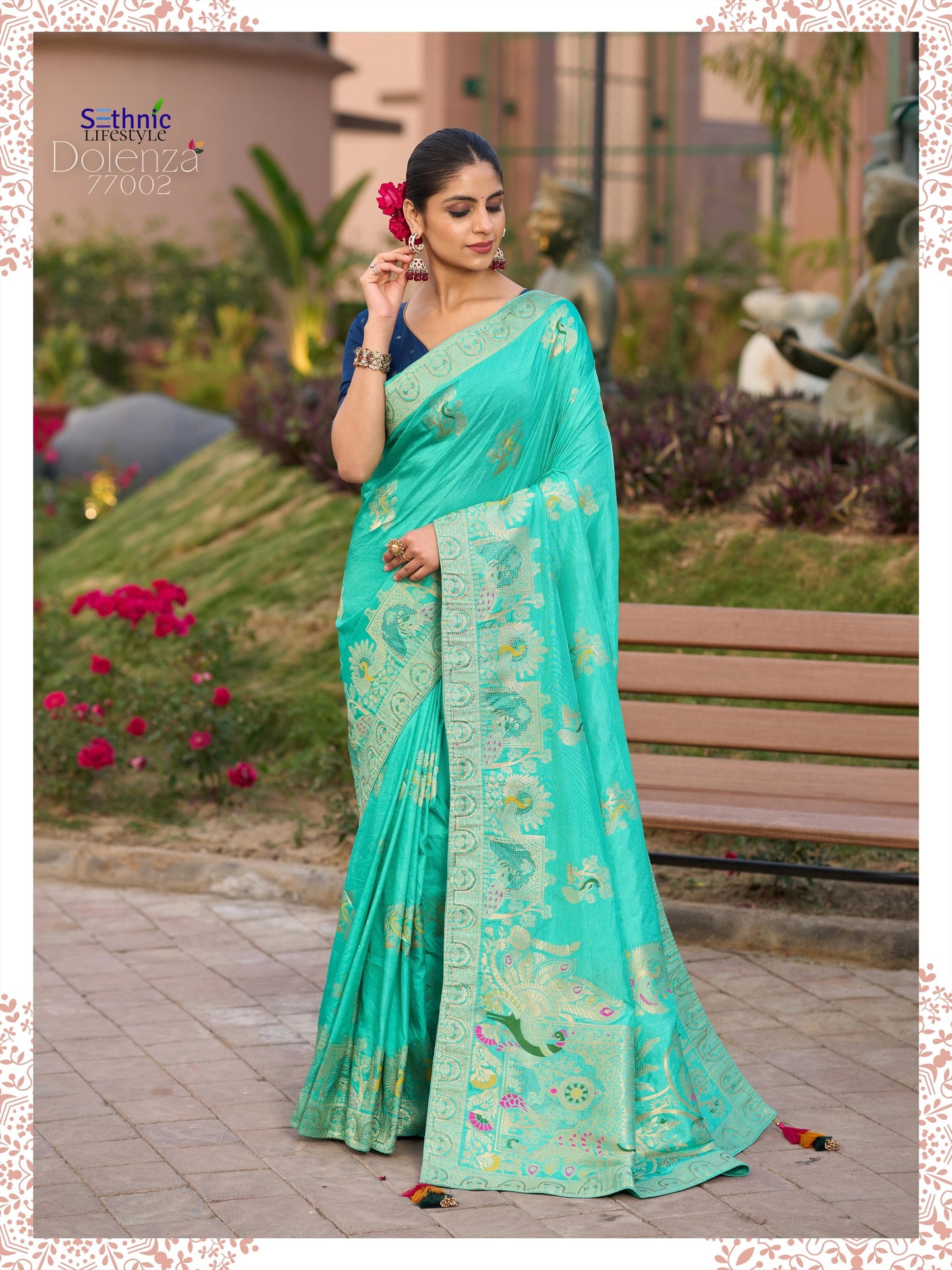 77002 Dolenza Sethnic Dola Silk Sarees