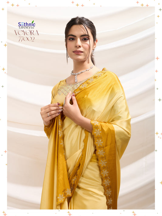 77002 Veyora Sethnic Dyed Crepe Sarees