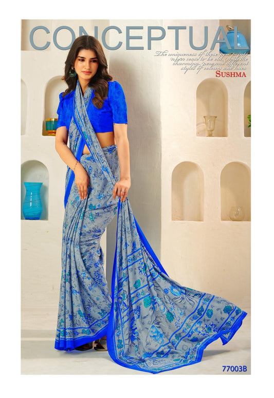 77003B Pristine Sushma Crape Sarees